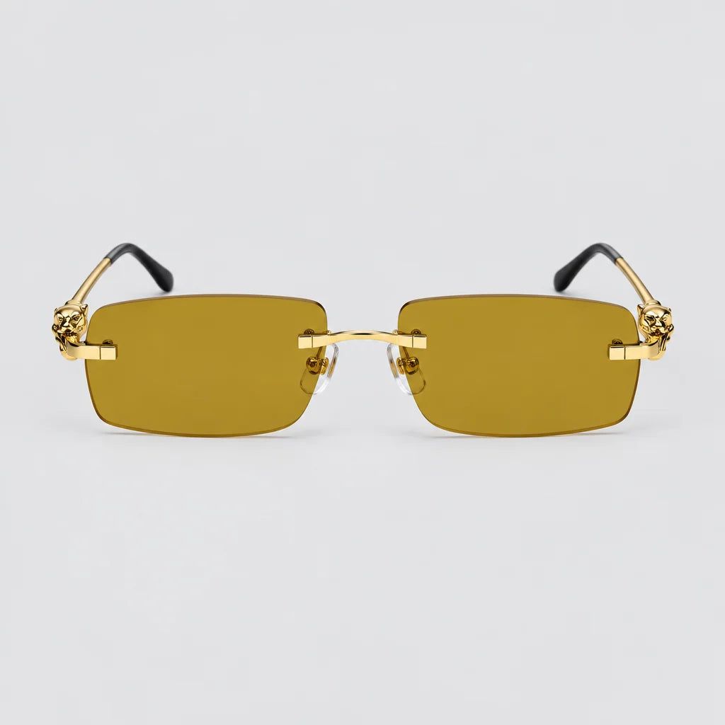 Cartier Panthère de Cartier Unisex Gold & Yellow Rimless Sunglasses