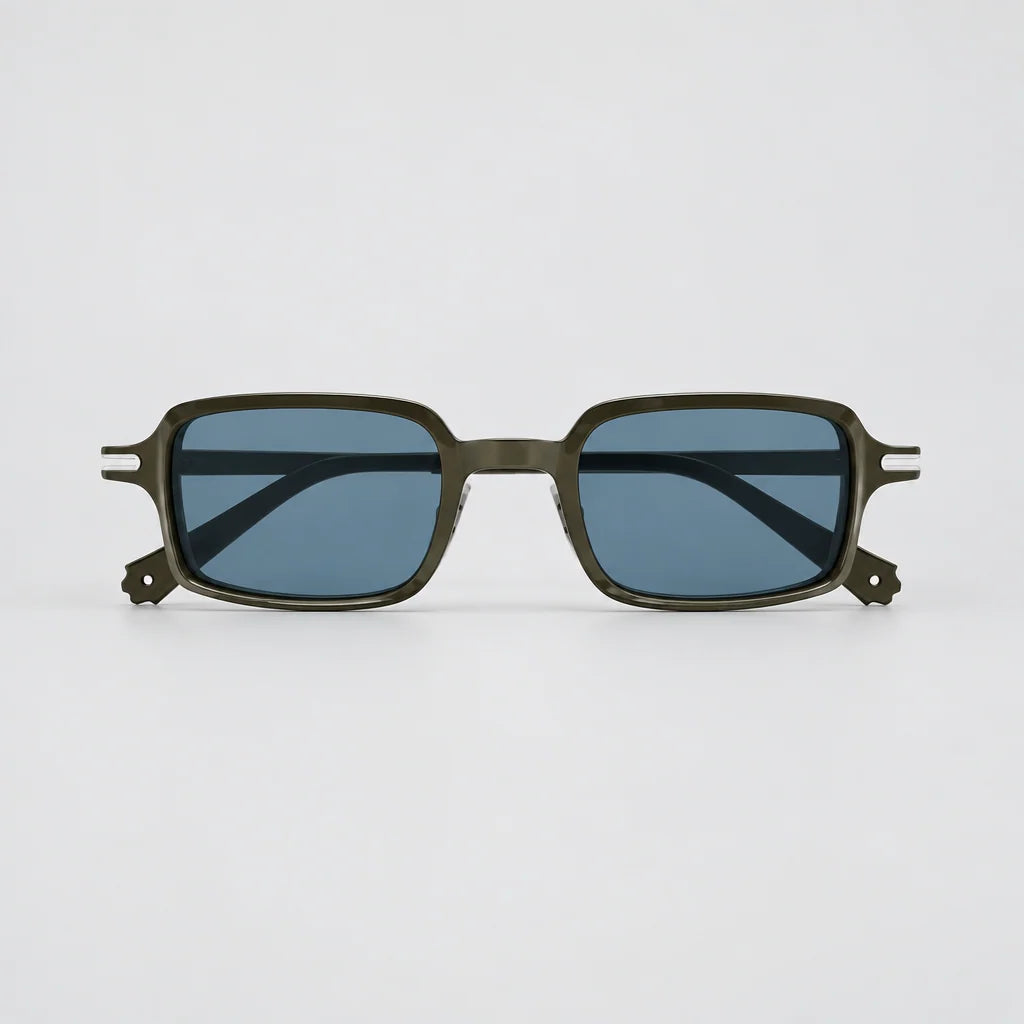 Cartier Première de Unisex Square Acetate Brown Frame Ice Blue Sunglasses