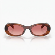 Miu Miu Women Oval Striped Tobacco / Etruscan Gradient Sunglasses 