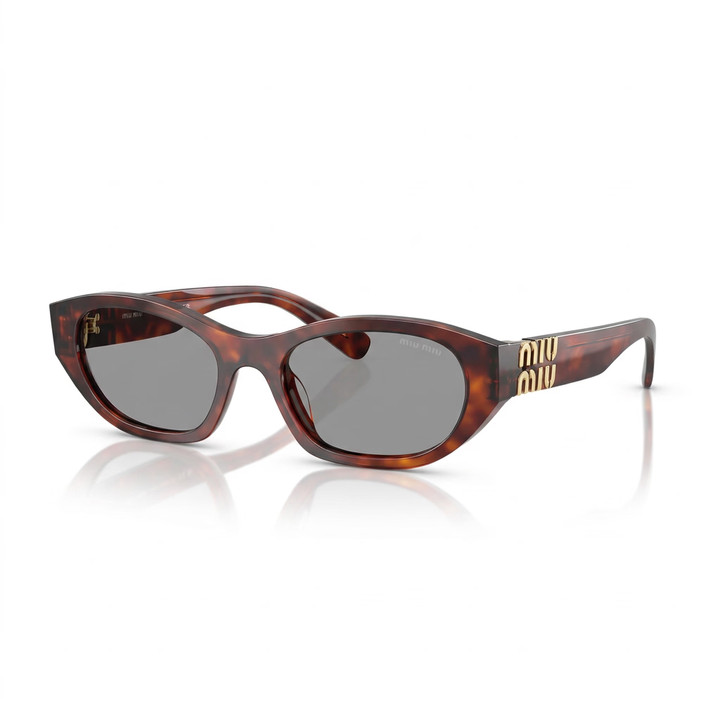 Miu Miu Women MU A03S Cat-Eye Honey Tortoiseshell / Dark Grey Sunglasses