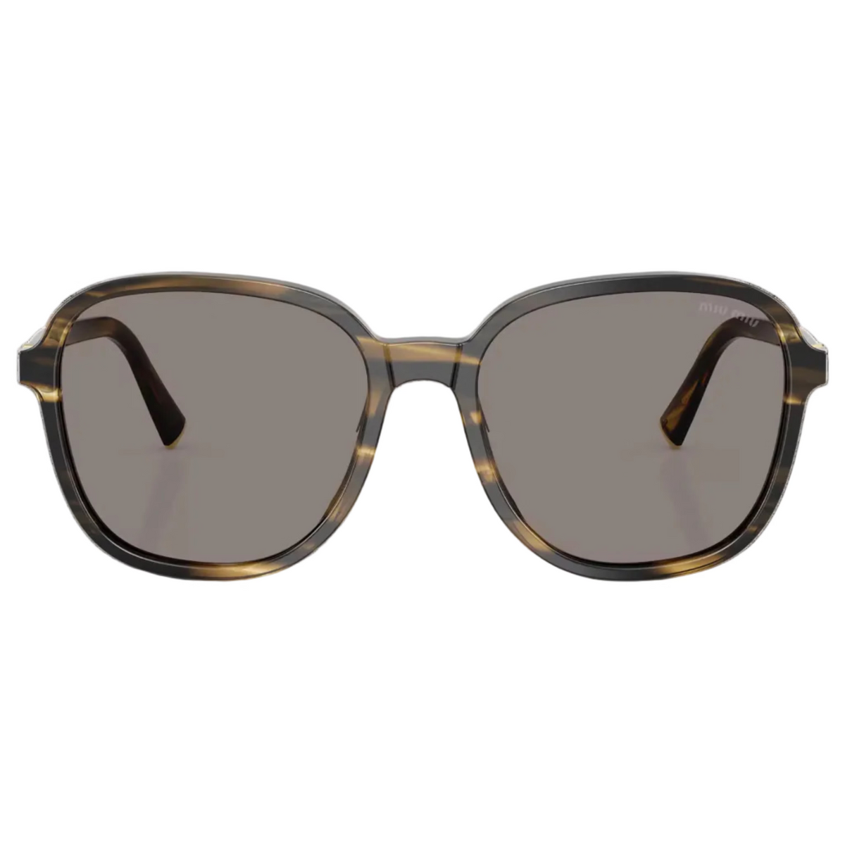 Miu Miu Regard MU B01S Women Oversized Pillow Striped Loden / Dark Grey Sunglasses
