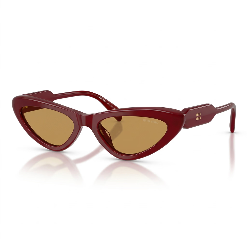 Miu Miu Women MU B11SU Cat-Eye Opal Burgundy / Brown Sunglasses