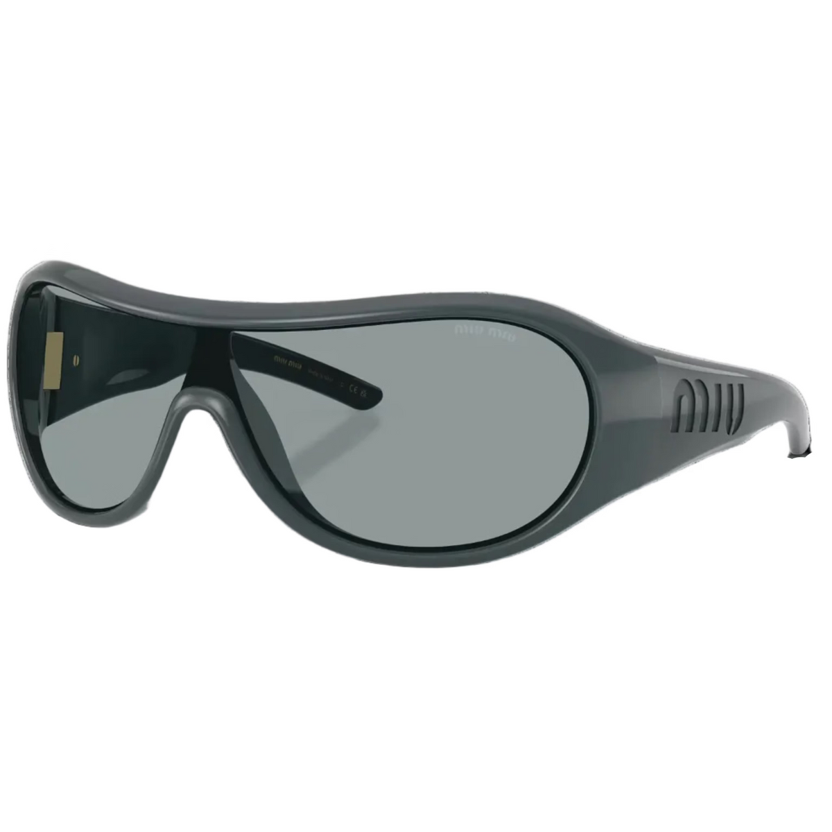 Miu Miu Ivresse Women Wraparound  Grey / Black Sunglasses