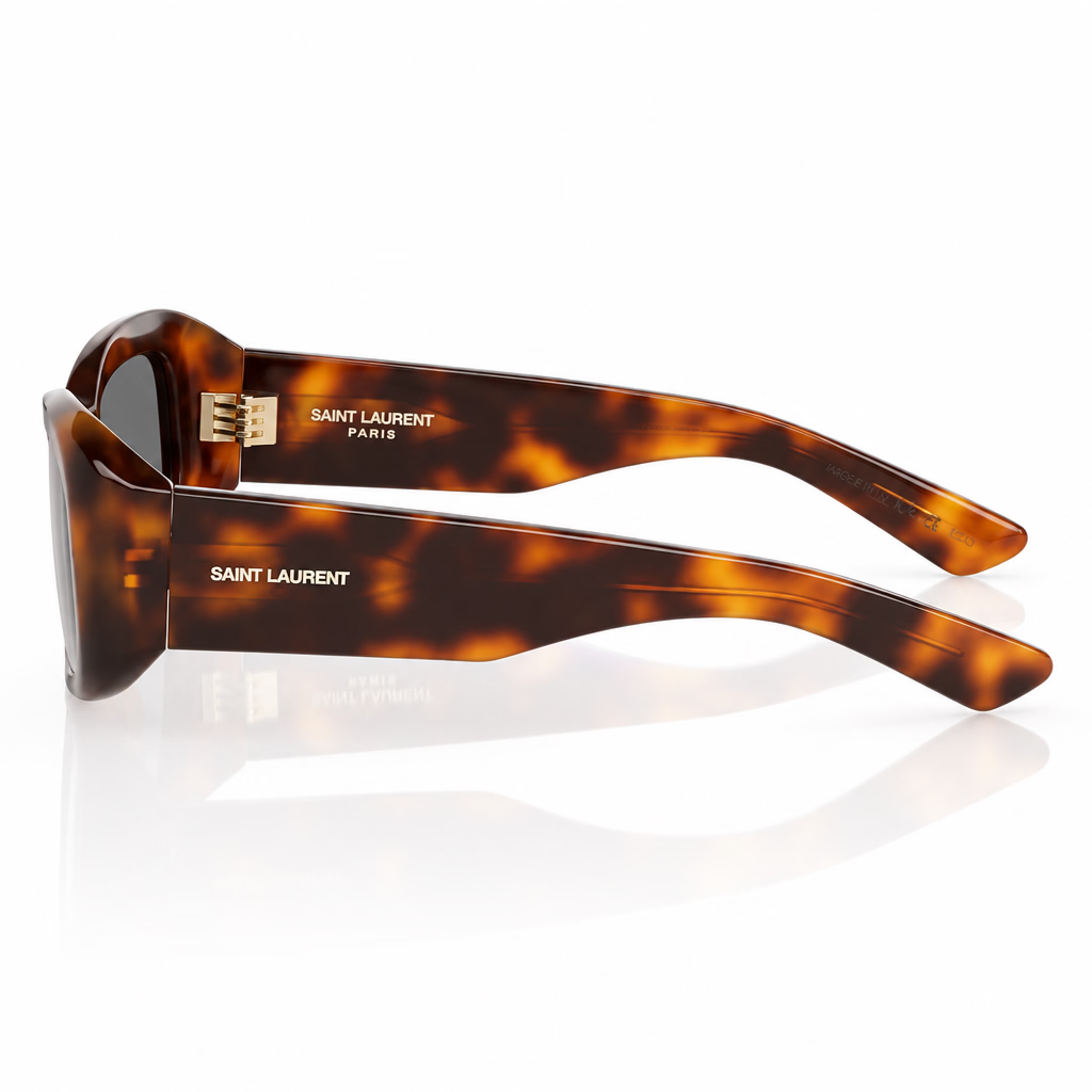 Saint Laurent SL 809 Havana Rectangular Sunglasses