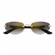 Cartier C Décor Geometric Frame Gold/Grey Sunglasses