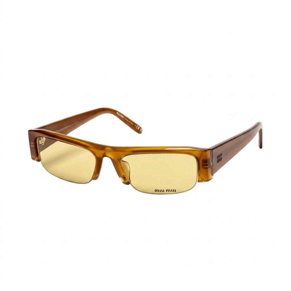 Miu Miu Vedette Women Honey Amber / Caramel Brown Sunglasses