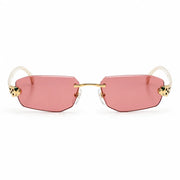 Cartier Panthère de C Unisex Rimless Rectangular Rosy Pink Sunglasses