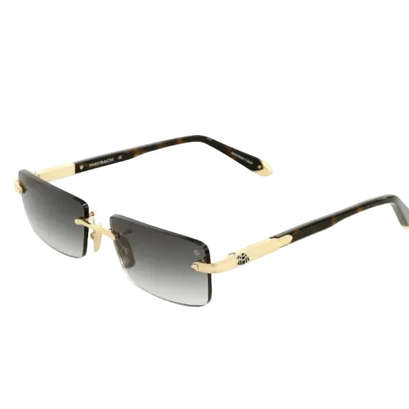 Maybach The Symphony Unisex Gold / Havana Rimless Rectangle Sunglasses