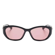 Gucci black oversized sunglasses with pink tinted lenses