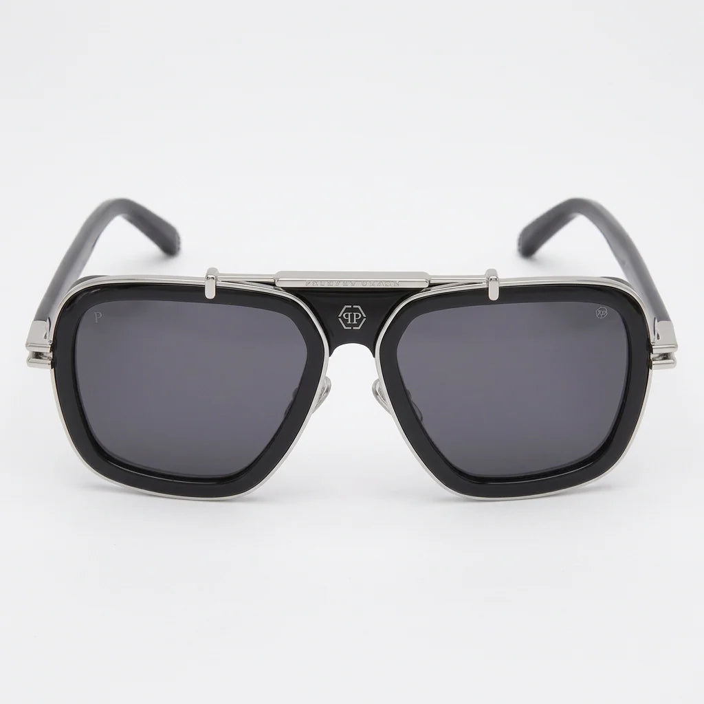 Philipp Plein Men's SPP109M Black / Silver Sunglasses