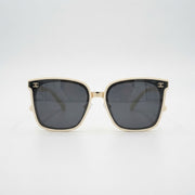 Chanel Women Classic Square Acetate Polarized Rhinestone Chanel Logo White Sunglasses