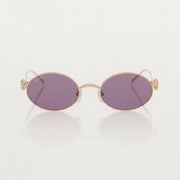 Cartier Clash de Women Oval Gold Finish Studded Temple Violet Sunglasses