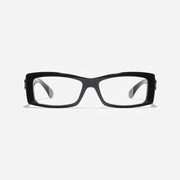  Chanel Unisex Rectangle Black Eyeglasses 
