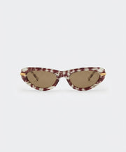 Chanel Women Oval Panto Frame Brown Sunglasses