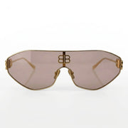 Balenciaga BB0283S Unisex Shield Gold / Peach-Pink Sunglasses