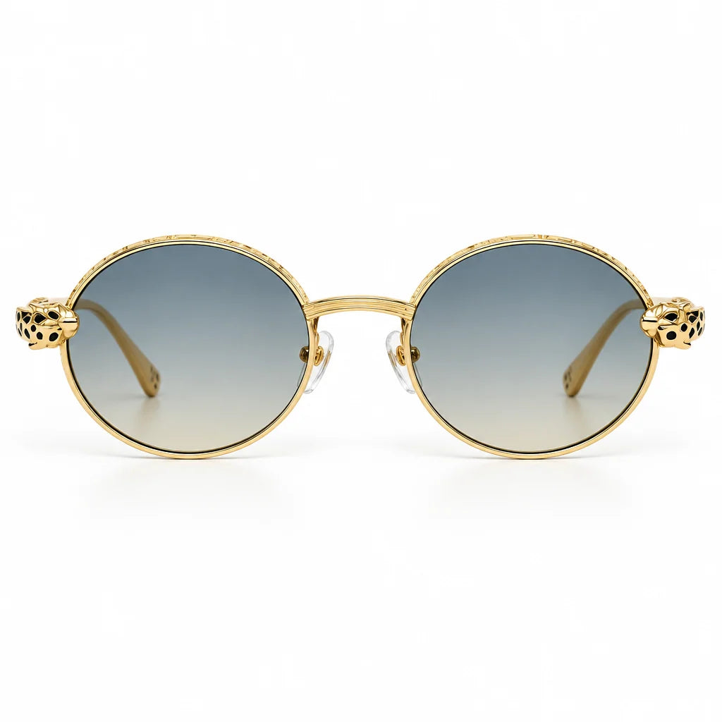 Cartier Panthère de C Women Round Blue-Yellow Gradient Sunglasses