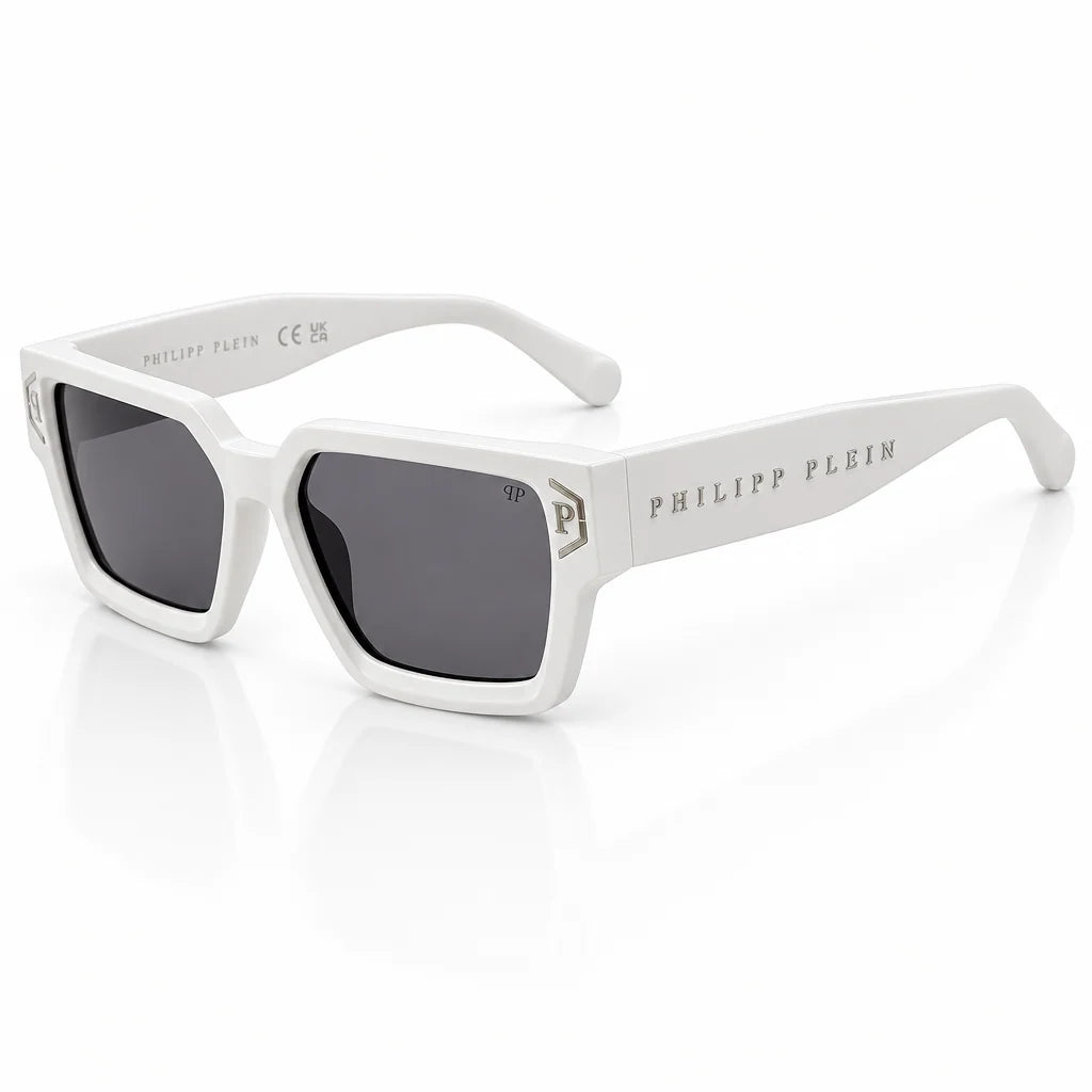 Philipp Plein Men's Square Matte White Sunglasses