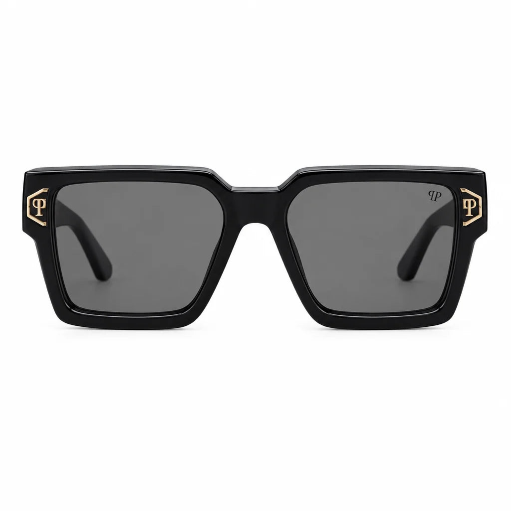 Philipp Plein Men's Square Shiny Black Sunglasses