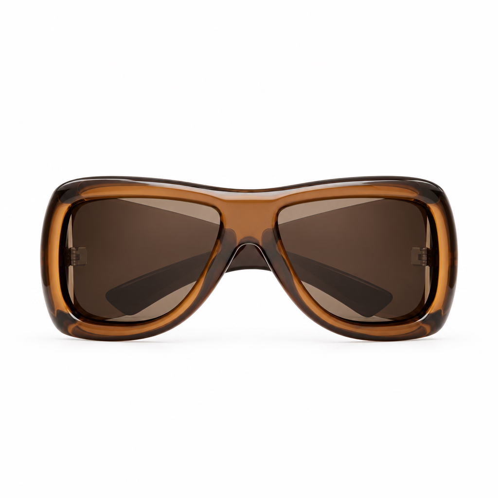 Saint Laurent Women's SL 902 Howl Oversized Pillowed Transparent Cognac Brown Sunglasses