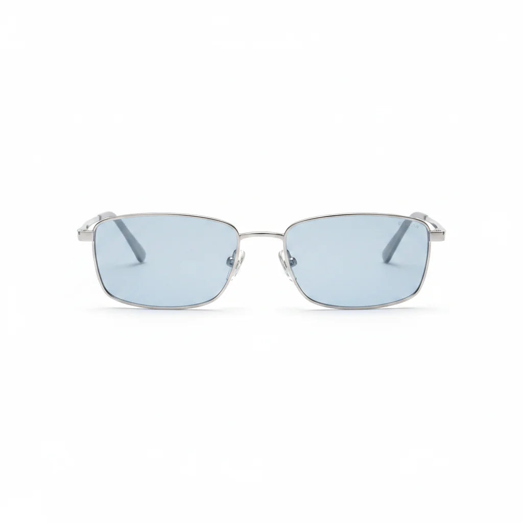 Gucci Unisex Rectangular Frame Silver Sunglasses