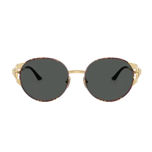 Versace Women Round Frame Gold Sunglasses