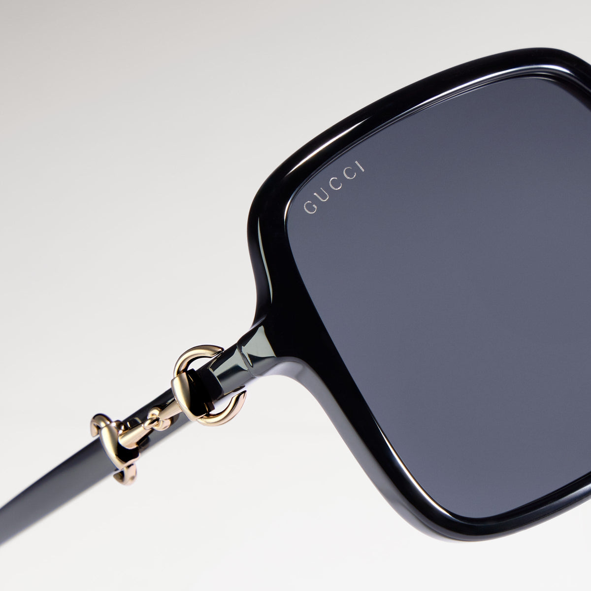 Gucci Women Low Nose Bridge Fit Butterfly Black Sunglasses