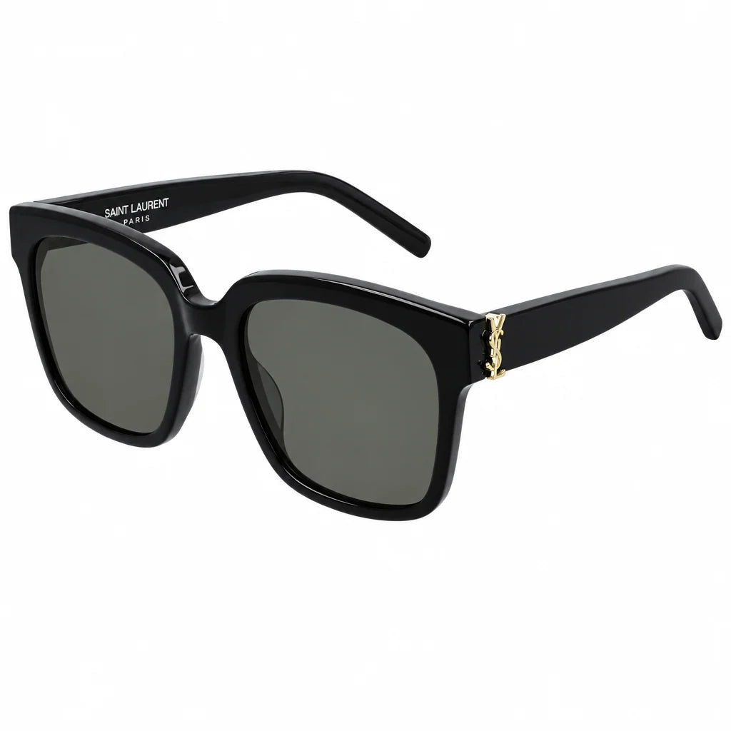 Saint Laurent Women SL M40 Gold YSL Monogram Hinge Black/Grey Sunglasses