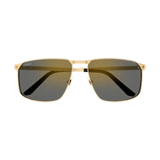 Cartier Santos De Men Pilot Brushed Gold Polarized Grey Sunglasses