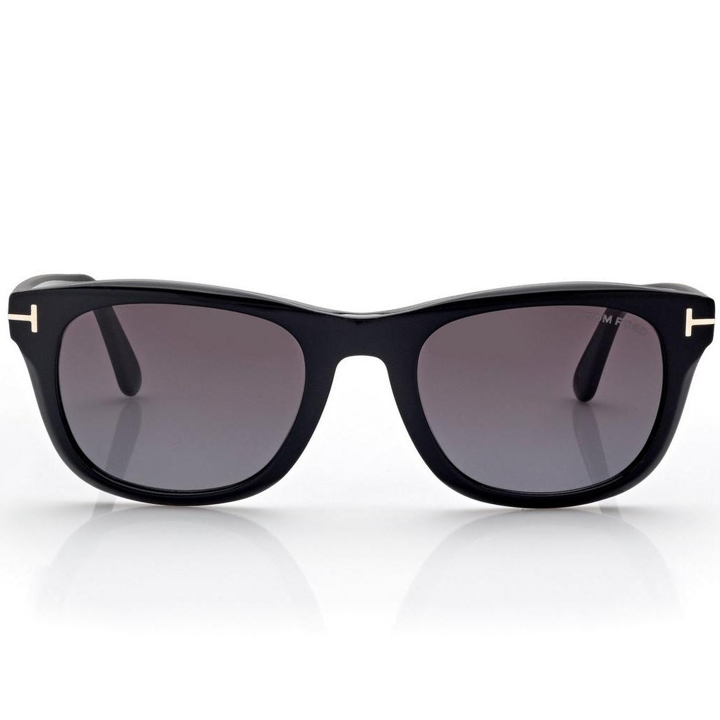 Tom Ford Women Round Sqaure Frame Shiny Dusty Black Sunglasses