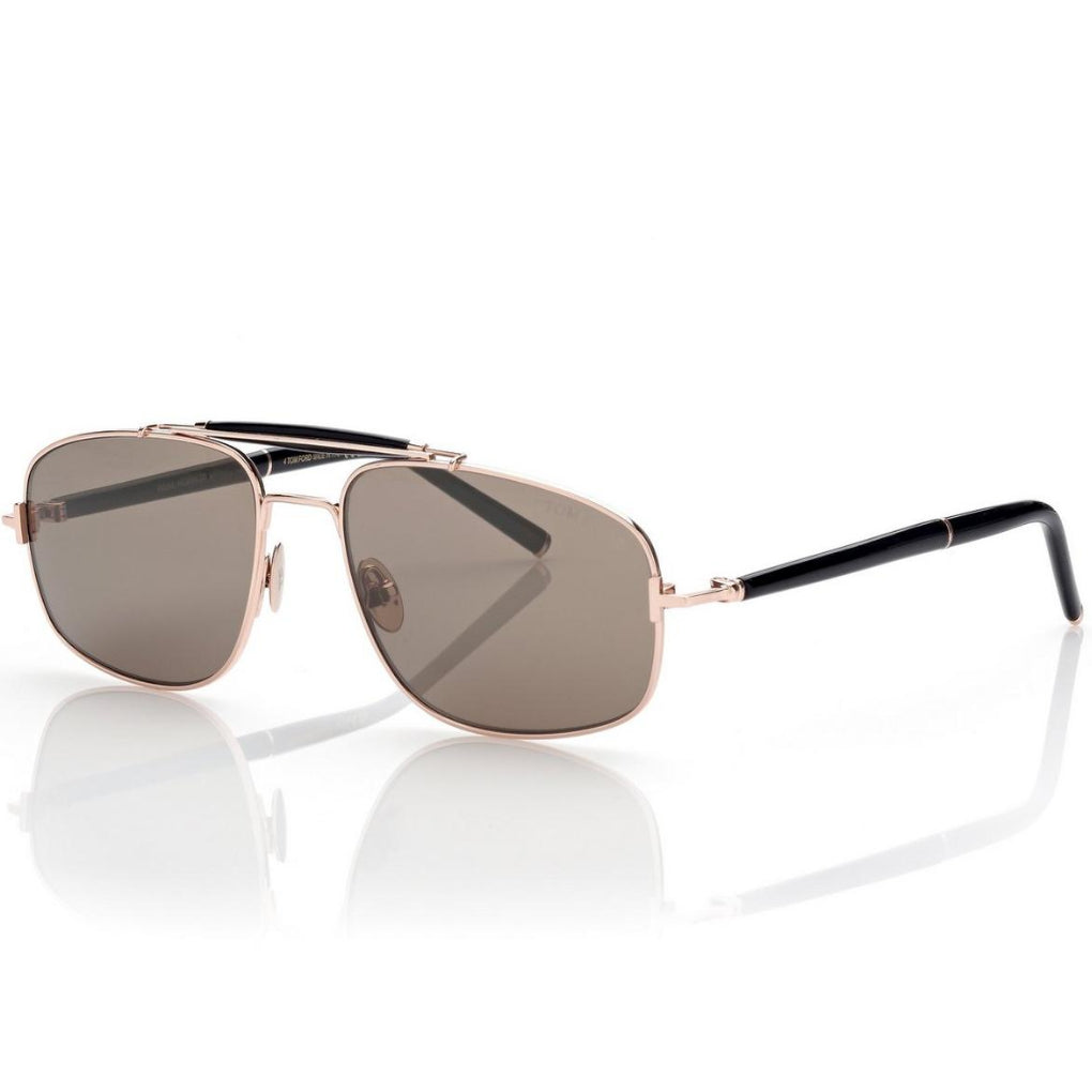 Tom Ford Women Titanium Horn Navigator Rose Gold Sunglasses
