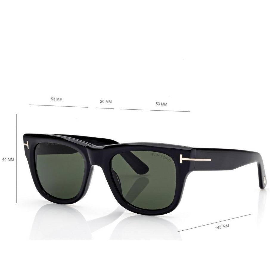 Tom Ford Women Sqaure Frame Dark Black Sunglasses