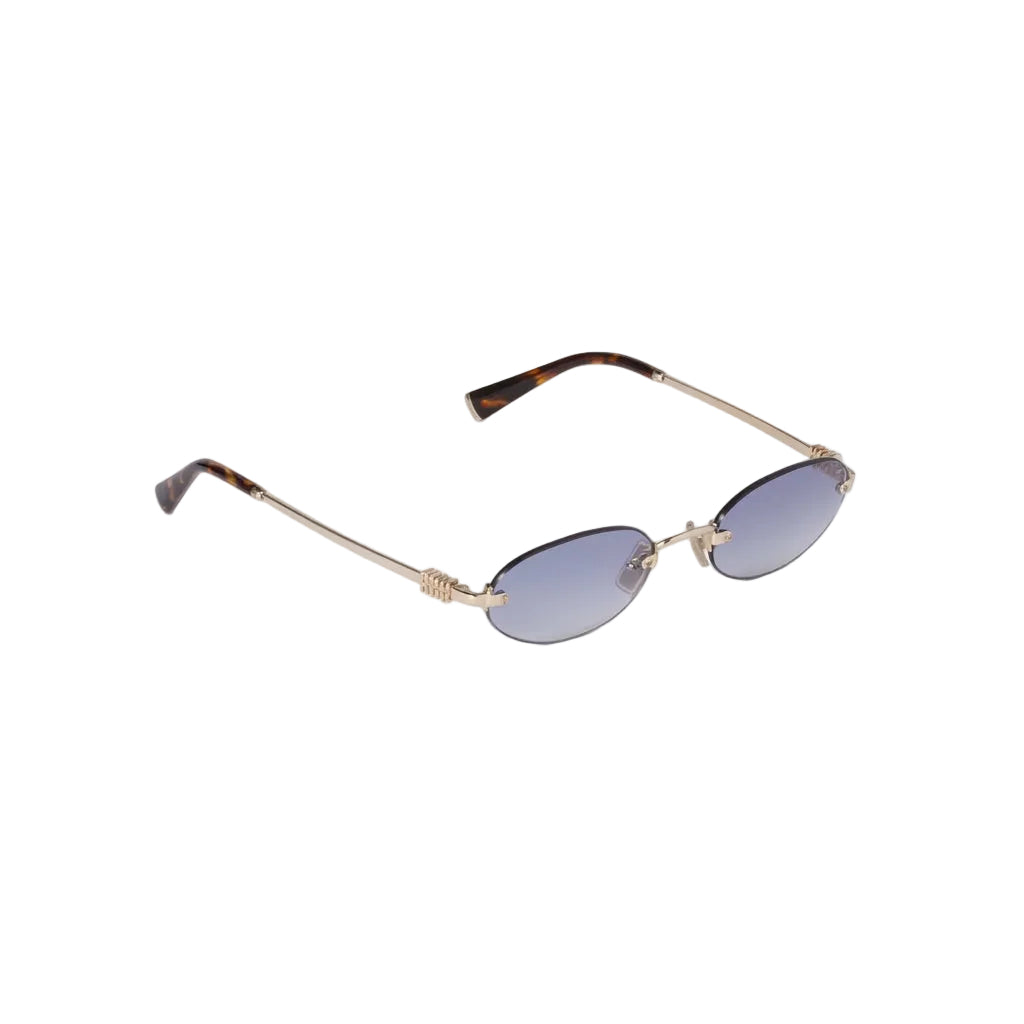 Miu Miu Women Rimless Oval Indigo Sunglasses