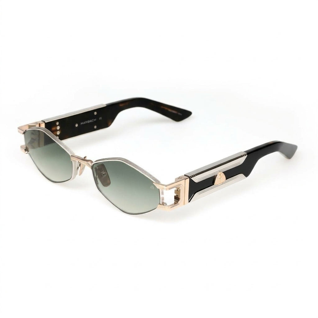 Maybach The Driver II (DRI-02) Men Palladium & 22K Mellow Gold / Green Gradient Sunglasses