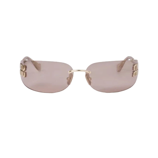 Miu Miu Aube Women Rimless Bronze Sunglasses