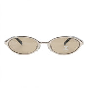 hanel Women Oval Silver Frame Gray Tinted Sunglasses