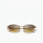 Cartier Clash de C Women Rimless Studded Temple Yellow Gradient Sunglasses