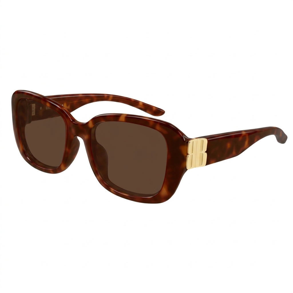 Balenciaga Women BB0508SK Everyday Rectangular Tortoiseshell Sunglasses