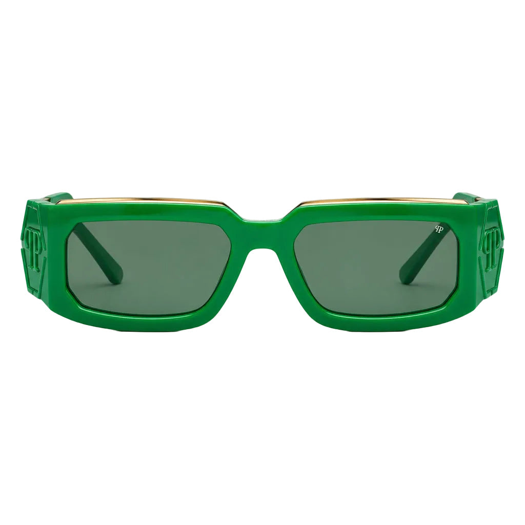 Philipp Plein SPP119M Unisex Green Square Sunglasses