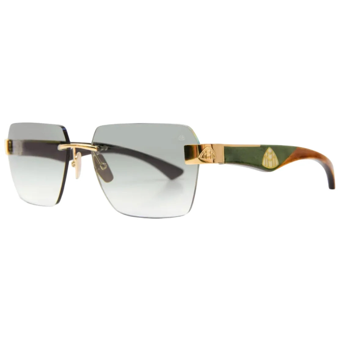 Maybach THE MAGIC I SUN Unisex Luxury Forest Green BEM / Karelian Birch Burr Sunglasses