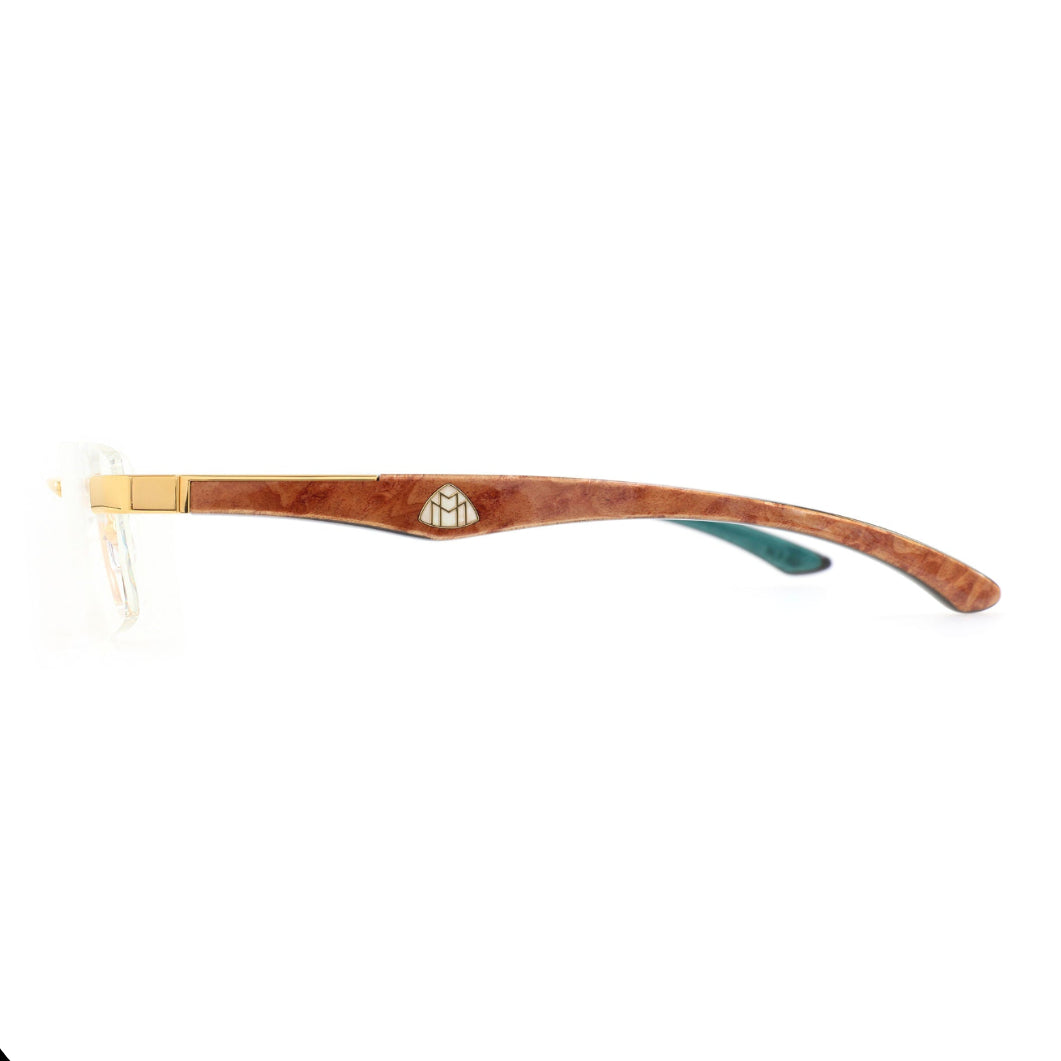 MAYBACH The Artist III Unisex Luxury 24K Gold / Vavona Burr Eyeglasses