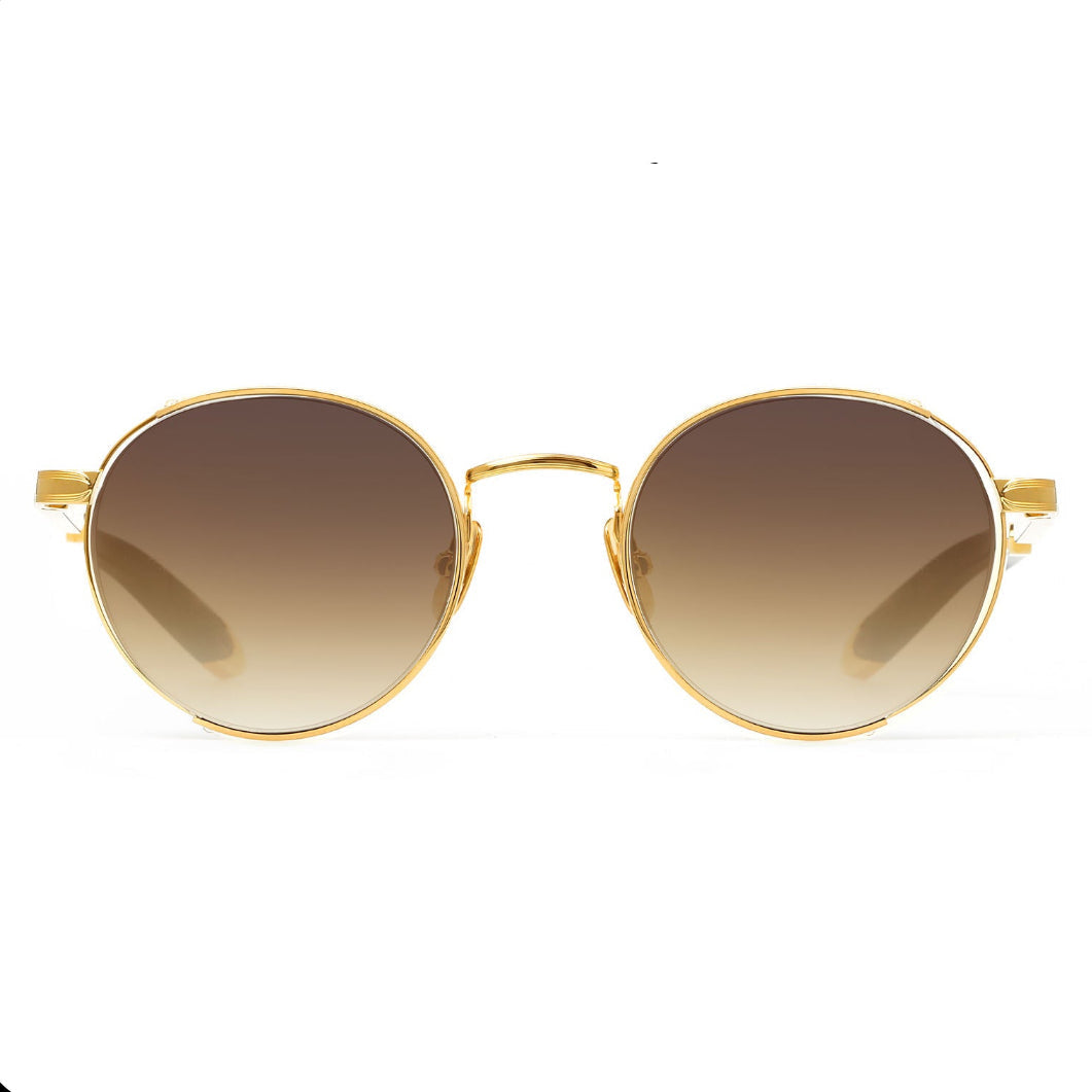 Maybach THE BOULEVARD I Unisex 24K Gold Titanium Ebony Wood Light Bronze Gradient Luxury Sunglasses