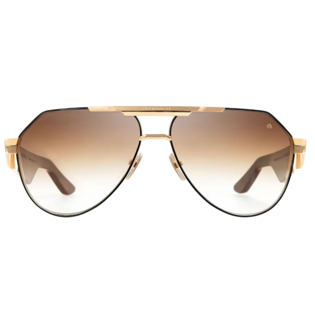 Maybach THE KING III Unisex Luxury 22K Gold / Light Bronze Gradient Sunglasses