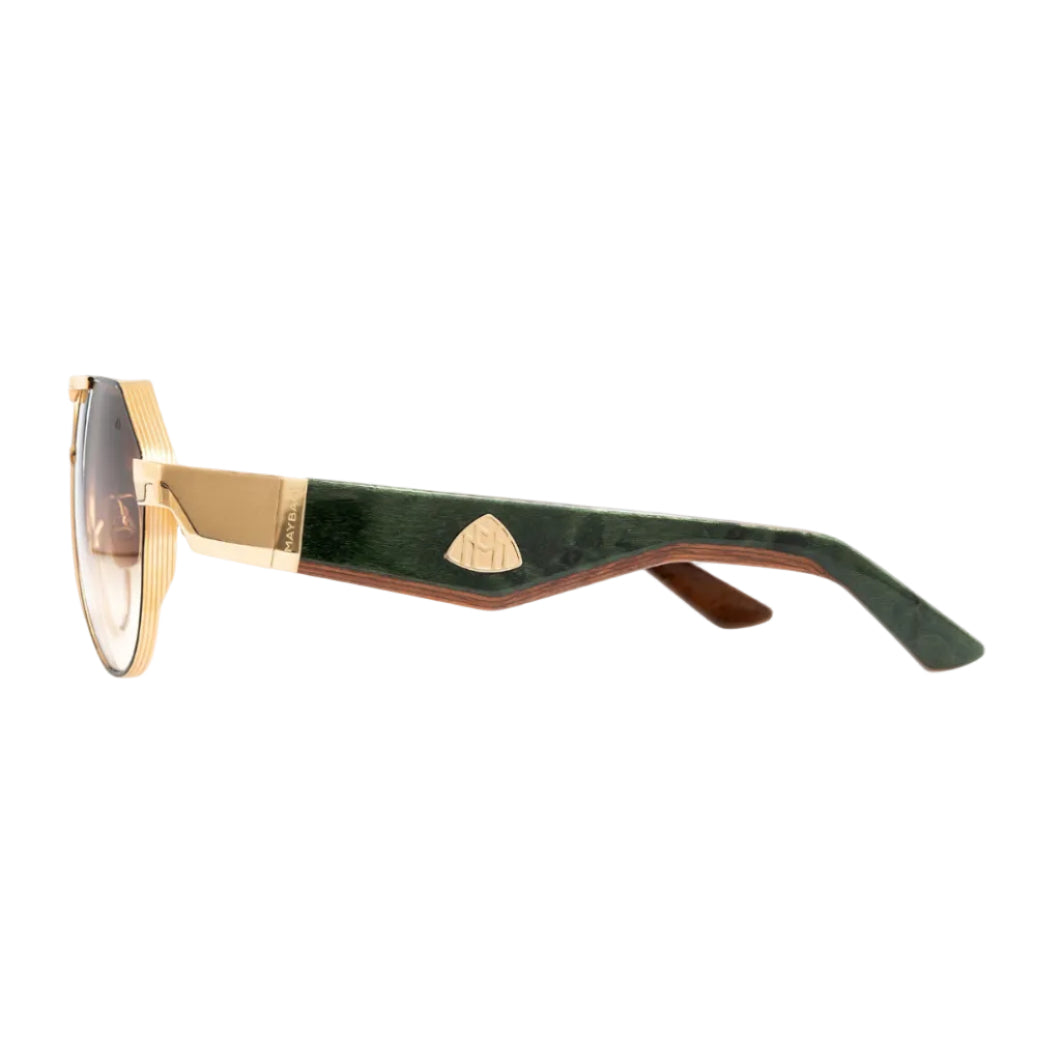 Maybach THE KING III Unisex Luxury 22K Gold / Light Bronze Gradient Sunglasses