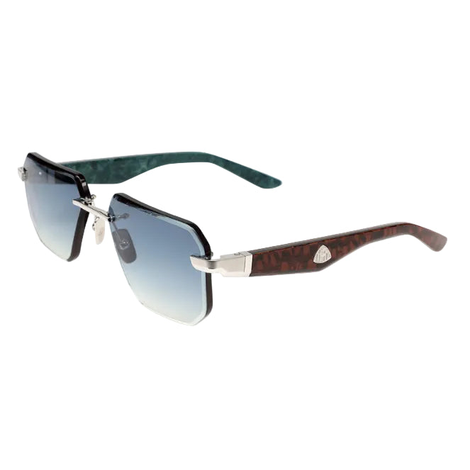Maybach THE VISIONIST SUN I Unisex Palladium Plated Titanium / Light Blue Gradient Sunglasses