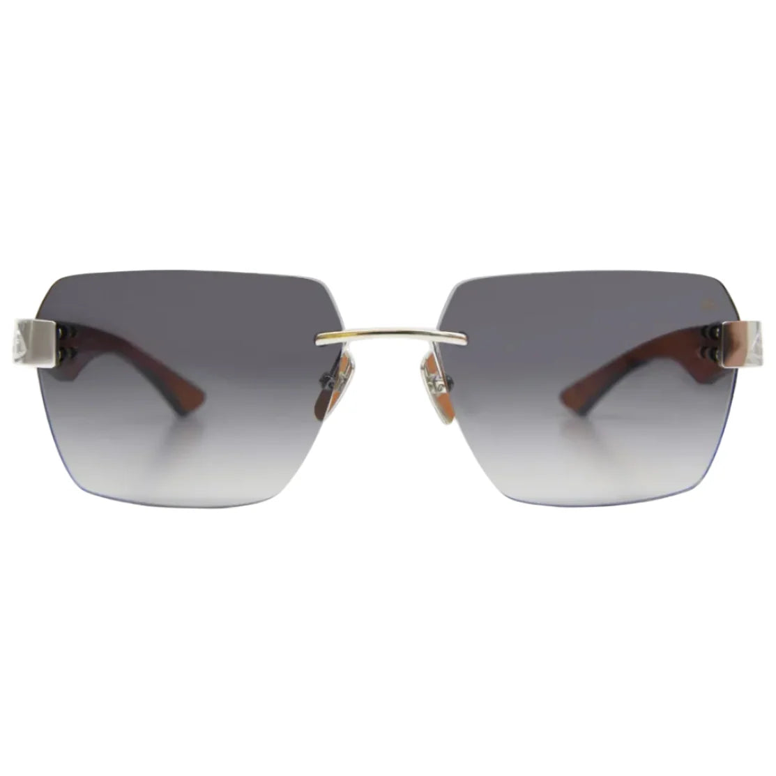 Maybach THE MAGIC I Unisex Luxury Rimless White Burr  Indigo Blue / Karelian Birch Sunglasses 