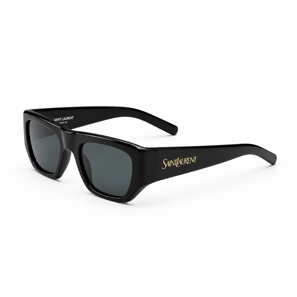 Saint Laurent SL 740 Women Pillowed Square Black Sunglasses