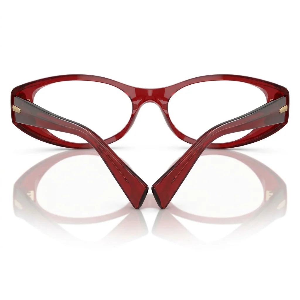 Miu Miu Women MU 03ZV Narrow Oval Optical Red / Transparent Glasses