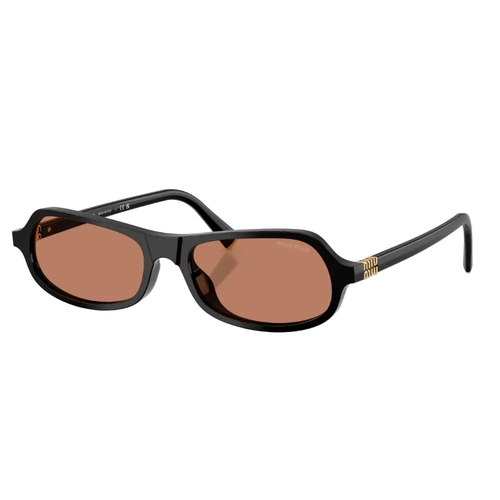 Miu Miu Women MU B10SU Irregular Black / Brown Sunglasses