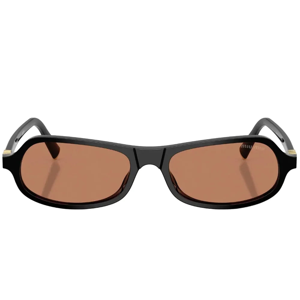 Miu Miu Women MU B10SU Irregular Black / Brown Sunglasses