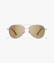  Chanel Women Pilot Pearls Green Sunglasses 